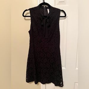 Xhilaration Black Lace Front Tie Dress, Size M